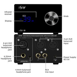 Sabaj A20h Desktop Balance Headphone Amplifier, Balanced/Line/ 4-pin XLR Balanced Output, XLR RCA Input with Remote Control