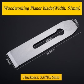 TorSor 2 Pack Bench Hand Plane 2-Inch Blade Replacement Woodwork Planer Cutter 51MM Wide Iron Blades Steel Carpentry Edge Trimming Saw for No.4 No.5 Woodworking Tool