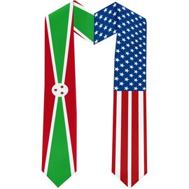 2025 Burundi Flag and USA Flag Graduation Stole Graduation Sash Class of 2025 Graduation Scarf for International Student (Baccalaureate Gown and Hat Not Included)