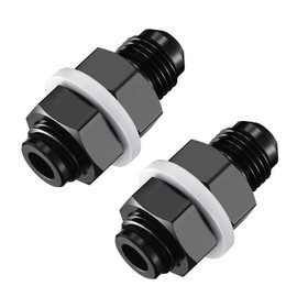 SYKRSS Male 10AN Bulkhead Fuel Cell Fitting Adapter Straight Aluminum 2 pcs