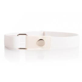 Olata Children’s Stretch Elasticated Adjustable Belt with Snap Fastening, 1-6 years. White