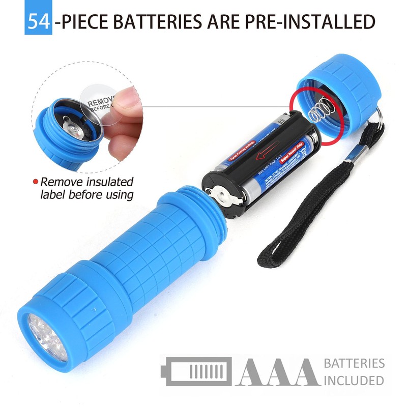 FASTPRO 18-Pack, 9-LED Mini Flashlight Set, AAA Batteries are Included