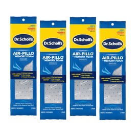 Dr. Scholl's Air-Pillo with Memory Foam Insoles Men's 7-13 / Women's 5-10, (Pack of 4)