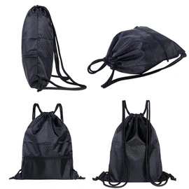 Mochila con cordón, Saco trasero con cordón, Mochilas de viaje, Bolsas con Cordón Al Aire Libre Saco Playa Viaje Fitness Almacenamiento Mochila para Escalar Gimnasio Yoga Danza 50 * 42cm (NEGRO)