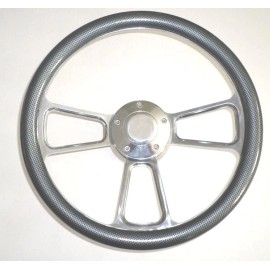 Forever Sharp Harley Davidson Golf Cart 14" Carbon Fiber Steering Wheel, Horn & Adapter