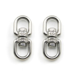 Lind Kitchen 2PCS M4 Double Ended Swivel Eye Hook 304 Stainless Steel Eye to Eye Swivel Shackle Ring Connector