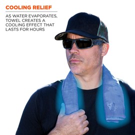 Ergodyne Chill-Its 6602 Evaporative Cooling Towel, Blue