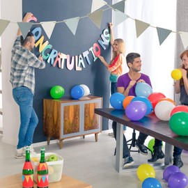 Flushbay Triangle Flag, Garland, Flag Garland, Waterproof PU Leather, For Outdoors, Birthdays, Weddings, Camping, Sports Events, Cultural Festivals, Kindergarten, Stores, Room Decoration, Photo Prop,