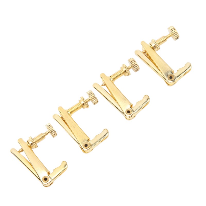 4PCS Violin Fine Tuner Golden Metal Wear Resistant String Fine