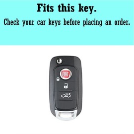 Stylec Remote Key Case Cover compatible with Fiat (White Silver)