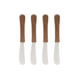 HIC Kitchen Spreader Set, Japanese 420J2 Stainless Steel and Philippine Mahogany, Set of 4