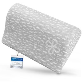 sositex 1 Premium Pillow for Sauna, Hammock, Beach, Neck Support, Travel Pillow, Design: Wave, Dimensions: 30 x 20 cm, Cover 100% Linen, Upholstery Pure (Grey/White)