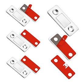 Teloky Cabinet Door Magnets, 4 Pack Ultra Thin Magnetic Door Catch with Stainless Steel Screws, Drawer Magnet Catch for Kitchen Closet Door Closing Magnetic Door Catch Closer (4 Pack)