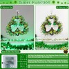St Patricks Day Decorations, Shamrocks Wreath for Front Door, 20