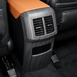 FOEVE Rear Air Condition Vent Cover Trim Anti Kick Cover Protector Compatible with Kia Sportage 2022-2025 Accessories, A/C Vents Trim, Rear Center Console Air Vent Trim Cover, Wood