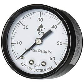 American Granby 2 Inch Back Mount Pool Filter Pressure Gauge - 0-60 PSI