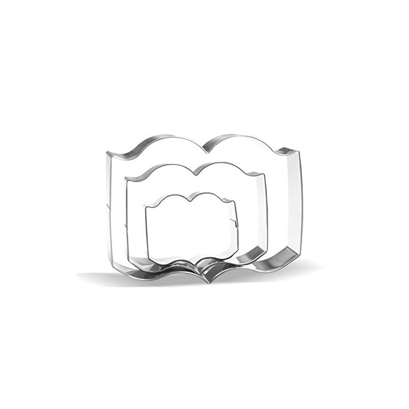 Book Cookie Cutter Set - 3 Piece - Stainless Steel