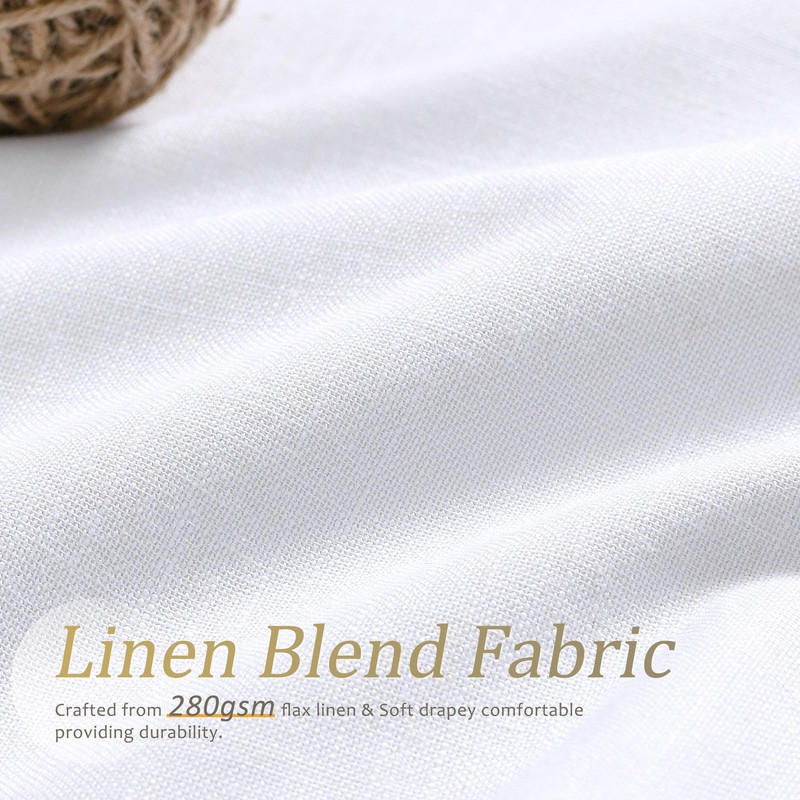 Jowels Cortinas Opacas De Lino Blanco De 100" De Largo,