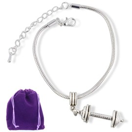 Dumbbell Bracelet Jewelry Jewlry Barbell Fitness Charm Accessories Stuff Gift for Men Women Decor Strength Weight Lifting Bodybuilding Gym Wear Dumbbell Gifts Large Straight Dumbbell