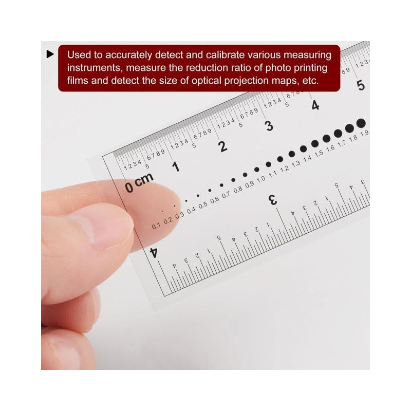 2Pcs White Film Flexible Ruler 4 Inch 0.1mm Scale Plastic