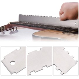 TUOREN Luthiers Tool Kit Guitar Neck Notched Straight Edge String Action Gauge Ruler String Height Gauge Fret Rocker Set Up Tool for Guitar Fretboard and Frets Set of 3