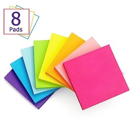 Eastern Wolf 8 blocs de notas adhesivas de 3 x 3 pulgadas, 8 notas adhesivas de varios colores brillantes, 85 hojas/bloc