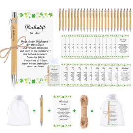 UCFBWO 24 Sets Lucky Pen Wooden Ballpoint Pen Thank You Gifts Leaving Gift Colleagues Small Gifts for Colleagues Teachers Employees Guest Gifts