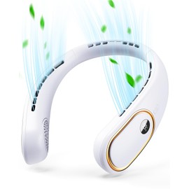VETIFINAL Portable Neck Fan - Hands Free Bladeless Fan with LED Display, Strong Wind, Even Airflow, No Hair Twisting, Rechargeable, Wearable Fan for Travel, Gifts for Men, Women, Mom and Dad