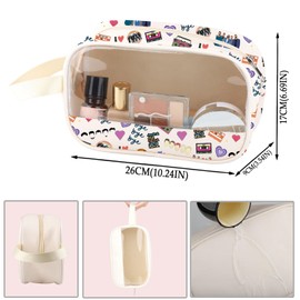 ZJXHPO 90s Music Lover Gift Pop Music Clear Makeup Bag Pop Team PU Leather Cosmetic Bag Bye Bye Bye PVC Zipper Pouch (C-Bye Bye PU)
