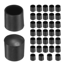 uxcell 36pcs Round Chair Leg Caps 10mm/0.4" PVC Chair Leg Floor Protectors Non-Slip Chair Feet Covers for Hardwood Floors Furniture Protectors, Black