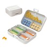 Travel Pill Case Container Medication Daily Organizer with Labels,Travel Box