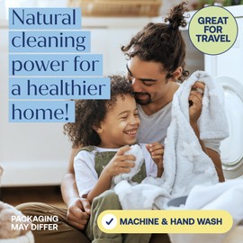 Fab Tab Natural Laundry Tabs - Plant-Based, Plastic-Free Detergent, Suitable for Kids, Pets, and All Washing Machines, Convenient Alternative to Pods and Sheets, 12 Tabs