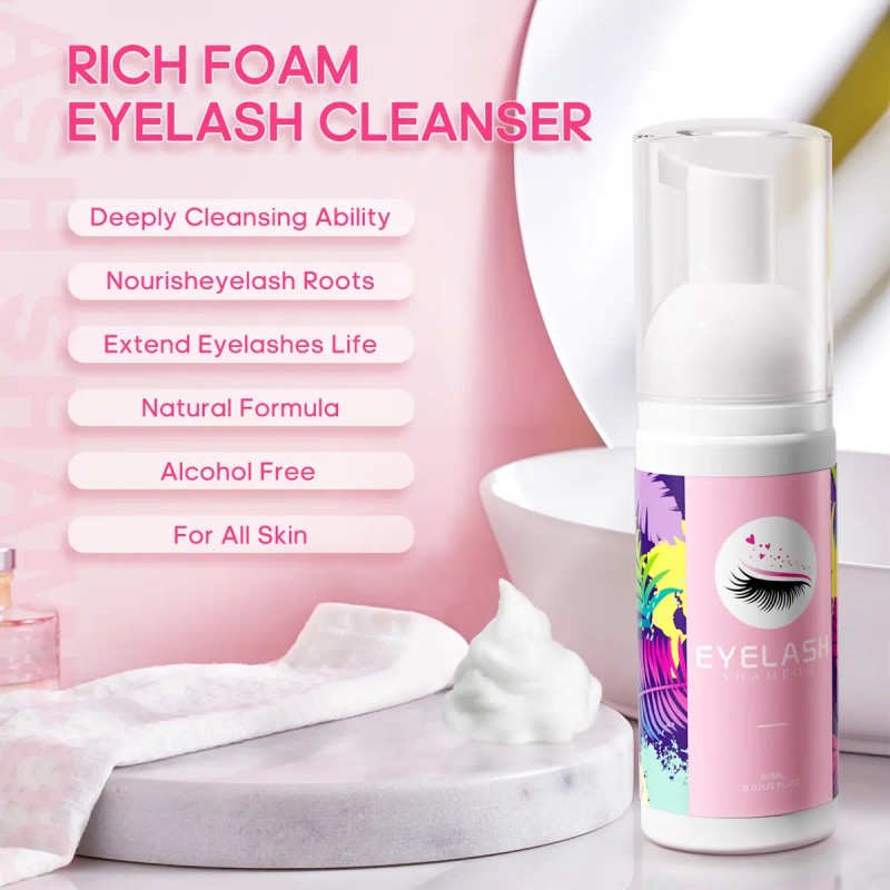Shampoo Espuma Para Pestañas Y Brocha Para Extensiones Kit