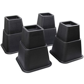 Ryehaliligear 8 Inch Adjustable Bed or Furniture Risers to 8, 5 or 3 Inches in Height, Heavy Duty Bed Lifts, 8pcs