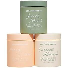 Body Prescriptions- Exfoliante corporal exfoliante limpiador corporal para una piel nutrida y ultra suave, miel, cítricos, coco y almendras