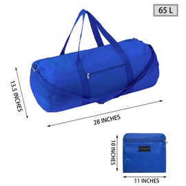 Vorspack - bolsa deportiva plegable y ligera, con bolsillo interior, para viajes, deportes, color azul