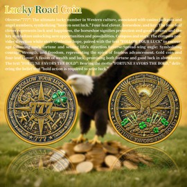 Four Leaf Clover &Eagle Lucky Coin | Lottery Ticket Scratcher Tool with Velvet Pouch | Good Luck Charm for Prosperity, Success & Daily Fortune (luck-Eagle-01)