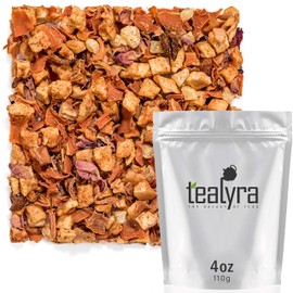 Tealyra - Fuzzy Peach - Carrot - Pineapple - Apple - Fruity Herbal Loose Leaf Tea - Caffeine Free - Hot or Iced - 112g (4-ounce)