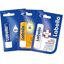 Labello Lib Balm (1 original, 1 reparación MED, 1 paquete de protección solar LSF 30)