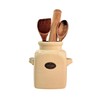 Fyne-Finds Ceramic Cream Utensils Holder Cutlery Storage Pot with Handles