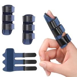 4PCS Finger Splints, Upgraded Trigger Finger Splint, Finger Splints for Straightening & Trigger Finger & Broken Finger, Adjustable Fixing Belt