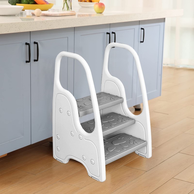 3 Step Stool for Toddler,Kids Three Step Stool for Bathroom