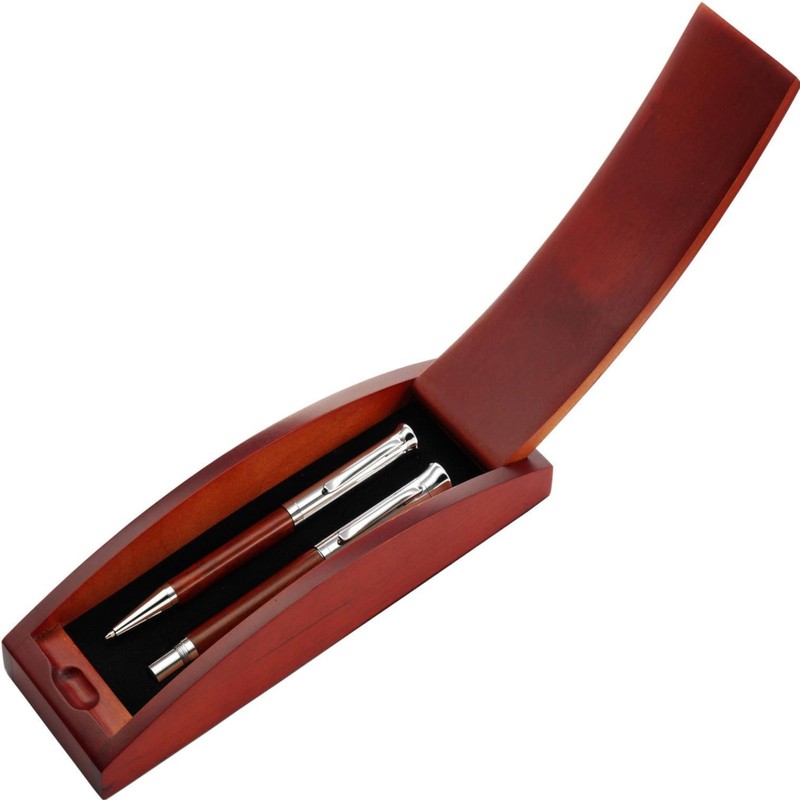 Writing Set 'Juist' Made of Rosewood - Wooden Case, Ballpoint