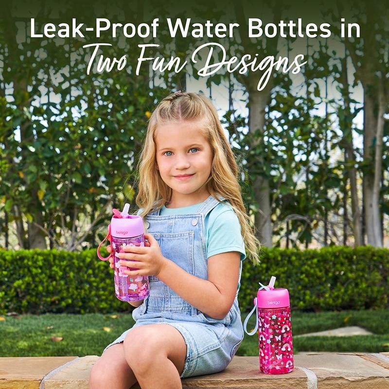 Bentgo Kids Prints Water Bottle Bundle - Set Includes 2