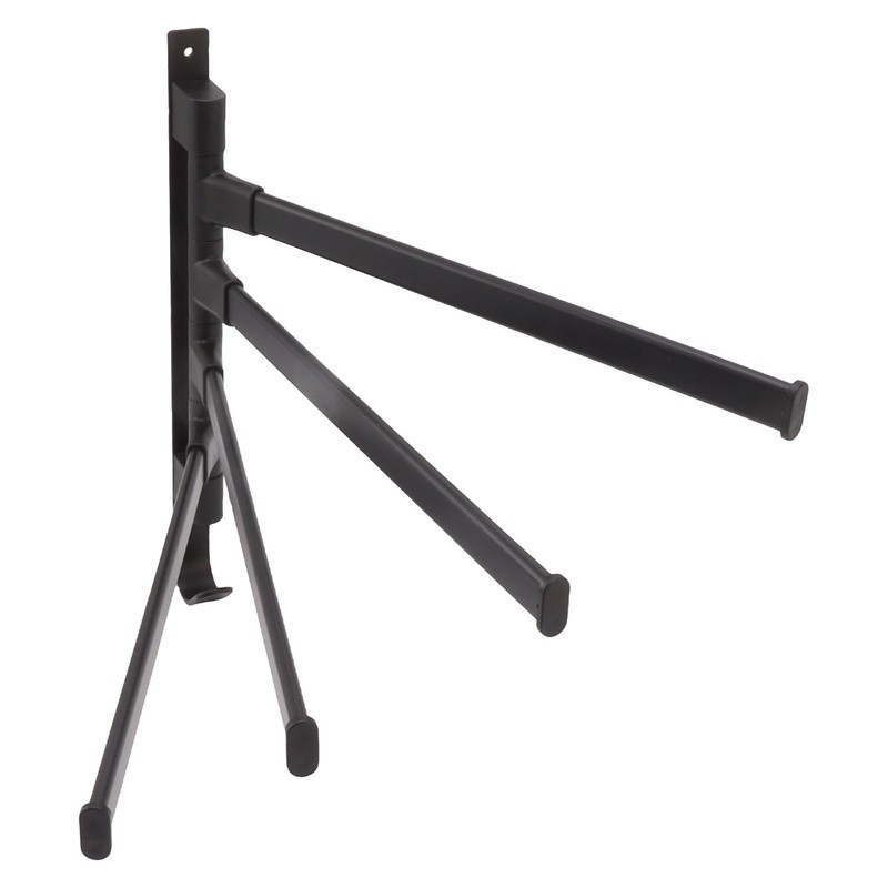 Black Swivel Towel Bar Punch Free Bathroom Towel Rack Wall