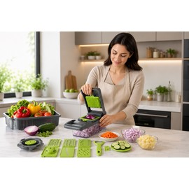 Multifunctional Vegetable Cutter for Kitchen Prep – Easy Shredding, Dicing and Slicing Tool for Daily Cooking