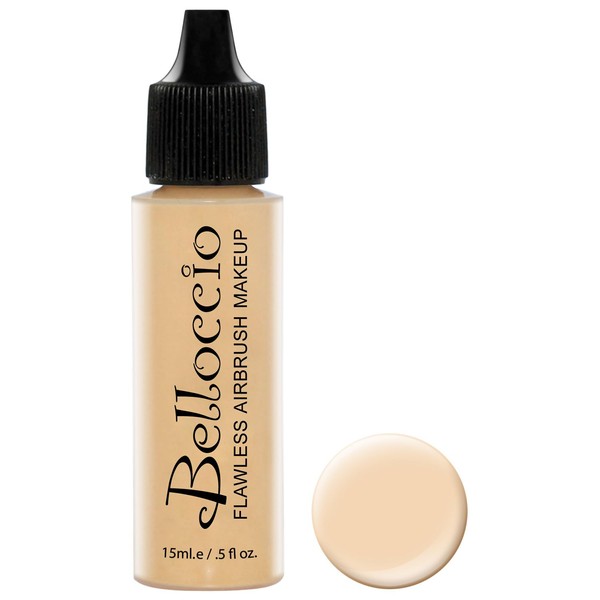 Belloccio's Professional Cosmetic Airbrush Makeup Foundation 1/2oz Bottle: Buff- Light with Golden Undertones