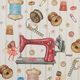 Kt KILOtela - Digital Printed Canvas Fabric Half Panama Cotton Decoration Tapestry Cushion Curtains Bedspreads Tablecloths 100cm Length x 140cm Width Sewing Multicolor 1 Meter