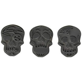 Tovolo Skull Templates Reverse, Dishwasher Safe, Set of 6 Cookie Stamps with Cutter
