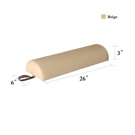 Master Massage Tables 6" Large Half Round Semi-Round Pillow Cushion Massage Bolster 6"x26",Cream